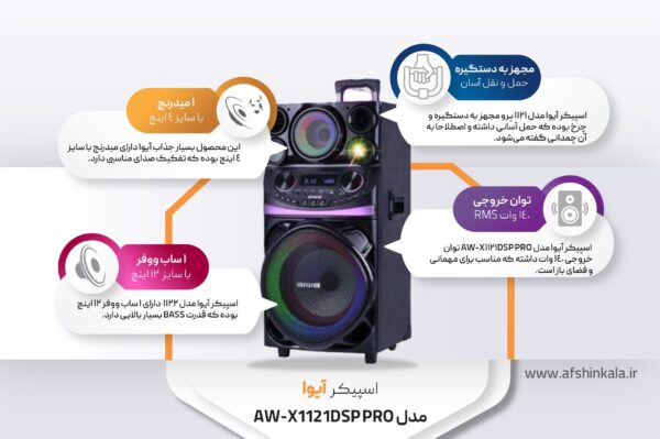 اسپیکر آیوا مدل AW-X1121DSP PRO
